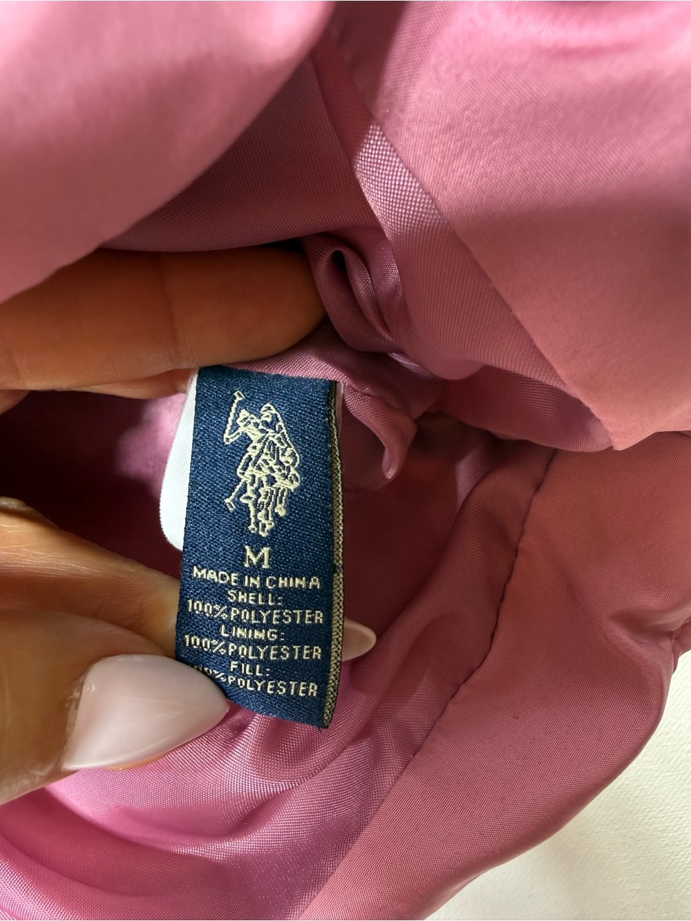 U.S. Polo Assn. Pink Women's Puffer Vest Size Medium Full Zipper Quilted - Picture 11 of 16